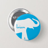 青および不要品のカスタムのモノグラム 缶バッジ (正面&裏面)