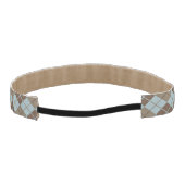 青および暗灰色のアーガイル柄のなパターン アスレチックヘッドバンド (裏面)