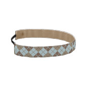 青および暗灰色のアーガイル柄のなパターン アスレチックヘッドバンド (左)
