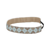 青および暗灰色のアーガイル柄のなパターン アスレチックヘッドバンド (右)