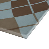 青および暗灰色のアーガイル柄のなパターン カッティングボード (角)