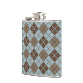 青および暗灰色のアーガイル柄のなパターン フラスク (左)