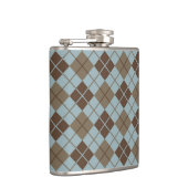 青および暗灰色のアーガイル柄のなパターン フラスク (右)