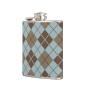 青および暗灰色のアーガイル柄のなパターン フラスク (左)