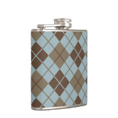 青および暗灰色のアーガイル柄のなパターン フラスク (右)
