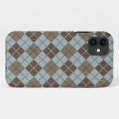 青および暗灰色のアーガイル柄のなパターン Case-Mate iPhoneケース (裏面(横))