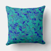 青および水のFloresta Greine クッション (裏面)