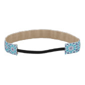 青および灰色の抽象的なパターン アスレチックヘッドバンド (裏面)