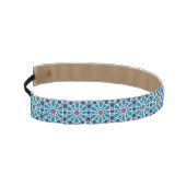 青および灰色の抽象的なパターン アスレチックヘッドバンド (左)