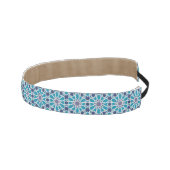 青および灰色の抽象的なパターン アスレチックヘッドバンド (右)