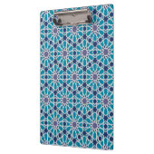 青および灰色の抽象的なパターン クリップボード (左)