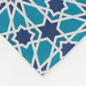 青および灰色の抽象的なパターン フリースブランケット (角)