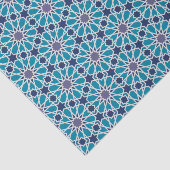 青および灰色の抽象的なパターン 薄葉紙 (詳細)