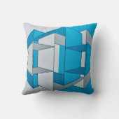 青および灰色の装飾用クッション クッション (裏面)