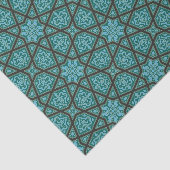 青および灰色ヴィンテージのエジプトのアラビア幾何学的 薄葉紙 (詳細)