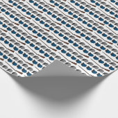 青および灰色 ラッピングペーパー (角)
