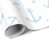 青および白いいかり ラッピングペーパー (ロールコーナー)