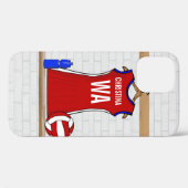 青および白いのカスタムなネットボールの均一赤 Case-Mate iPhoneケース (裏面 (横))