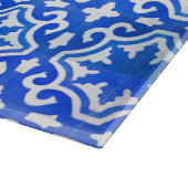 青および白いのトルコのタイル カッティングボード (角)