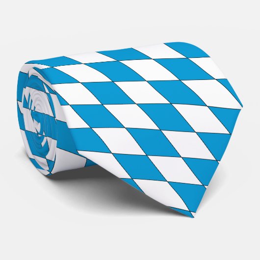 青および白いのババリアの紋章付き外衣 ネクタイ (ロール)