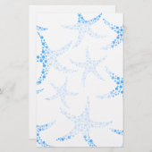 青および白いの正気でないヒトデパターン 便箋 (正面/裏面)