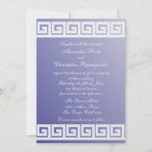 青および白いギリシャ人の鍵 招待状 (正面)