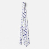 青および白いクレーン ネクタイ (裏面)