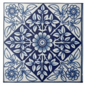 青および白いゴシック様式ヴィンテージのデザインのセラミックタイル タイル (正面)