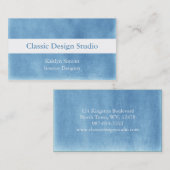 青および白いスエードの名刺 名刺 (正面/裏面)