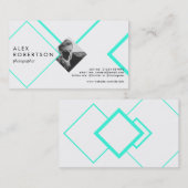 青および白いダイヤモンドのポートレートの名刺 名刺 (正面/裏面)