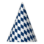 青および白いダイヤモンドパターンが付いている帽子をパーティを楽しんで下さい パーティーハット (左)