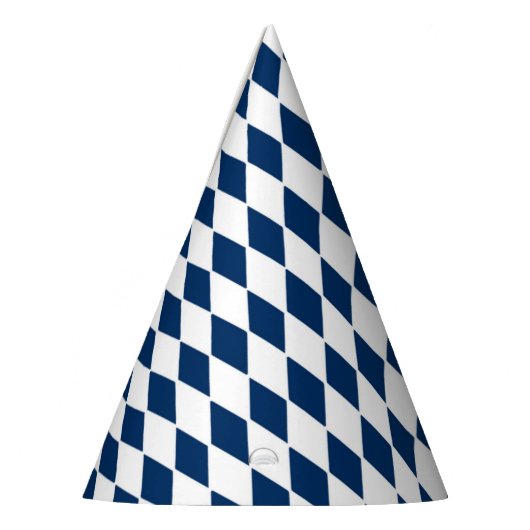 青および白いダイヤモンドパターンが付いている帽子をパーティを楽しんで下さい パーティーハット (左)