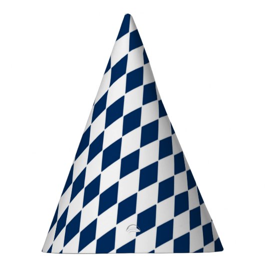 青および白いダイヤモンドパターンが付いている帽子をパーティを楽しんで下さい パーティーハット (右)