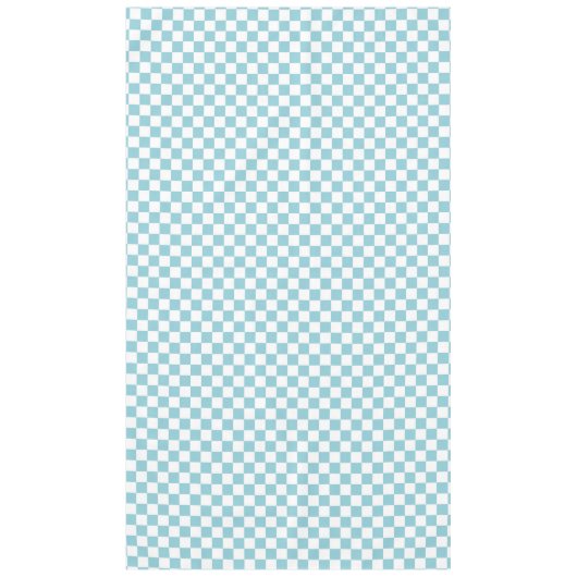 青および白いチェック模様の正方形 テーブルクロス (正面)