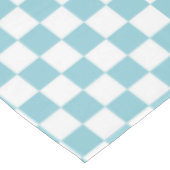 青および白いチェック模様の正方形 テーブルクロス (アングル)