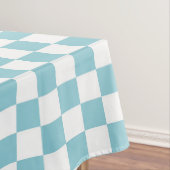 青および白いチェック模様の正方形 テーブルクロス (インサイチュ)