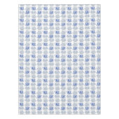 青および白いティーカップ テーブルクロス (正面)