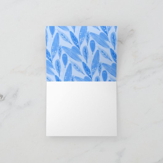 青および白いパーティーの帽子のかわいい怠惰 サンキューカード (内部)