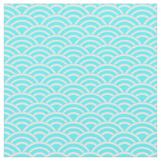 青および白いファン ファブリック (クローズアップ)