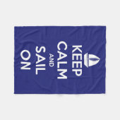 青および白いフリースの平静そして帆を保って下さい フリースブランケット (正面(横))