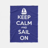 青および白いフリースの平静そして帆を保って下さい フリースブランケット (正面)