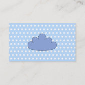 青および白いポルカドットの青い雲 名刺 (裏面)