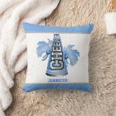 青および白いメガホンのチアリーダーの枕 クッション (ブランケット)