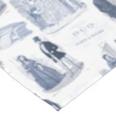 青および白いヴィンテージのファッションToile Biedermeier テーブルクロス (アングル)