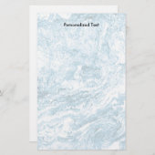 青および白い大理石模様をつけられた抽象デザイン| 便箋 (正面/裏面)