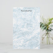 青および白い大理石模様をつけられた抽象デザイン| 便箋 (スタンド正面)
