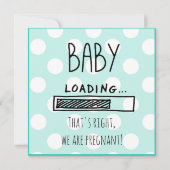 青および白い妊娠の発表 案内状 (正面)