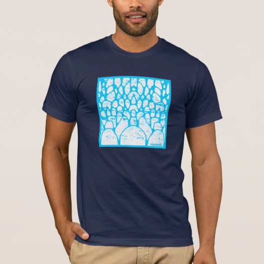 青および白い小石 Tシャツ (正面)