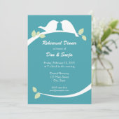 青および白い愛鳥のリハーサルの夕食の招待 招待状 (スタンド正面)