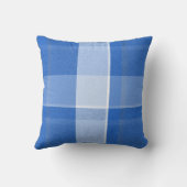 青および白い格子縞の装飾用クッション クッション (裏面)